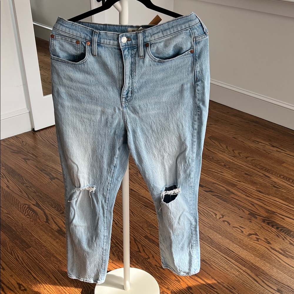 Madewell High-Rise Slim Crop Boyjean - Light Blue